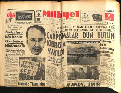 Milliyet Halk Gazetesi 9 Mart 1964 - Mandy , Sınır Dışı Ediliyor - İhracatın Serbestisi Sağlanacak GZ117691 - 1