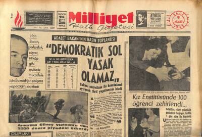 Milliyet Halk Gazetesi 9 Mart 1965 - Batı Almanyada İsraili Tanıyor - Milli Takımda Üç Yeni İsim GZ121642 - 1