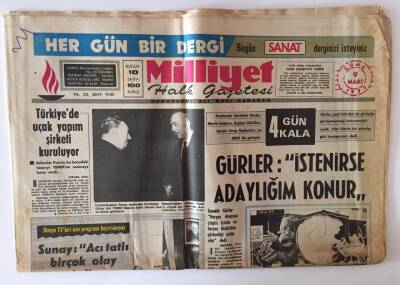 Milliyet Halk Gazetesi 9 Mart 1973 - Türkiyede Uçak Yapımı Şirketi Kuruluyor GZ11404 - 1