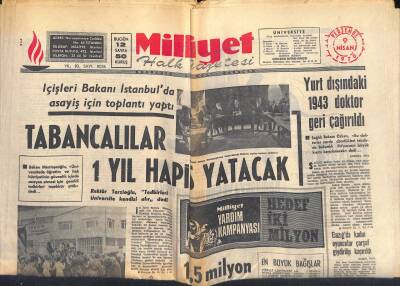 Milliyet Halk Gazetesi 9 Nisan 1970 - John Wayne Oscar Alırken Ağlıyordu... - Yurt Dışındaki 1943 Doktor Geri Çağırıldı GZ118300 - 1