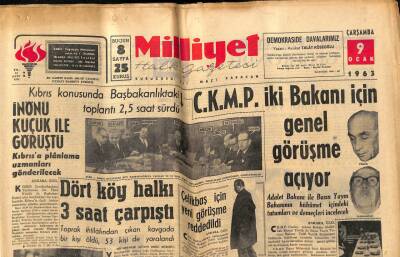 Milliyet Halk Gazetesi 9 Ocak 1963 - CKMP İki Bakanı İçin Genel Görüşme Açıyor GZ79046 - 1