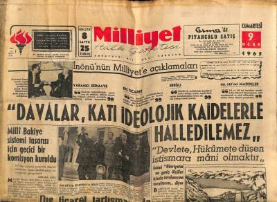 Milliyet Halk Gazetesi 9 Ocak 1965 - Kebanın Santral İnşaatı İhaleye Çıktı GZ70506 - 1
