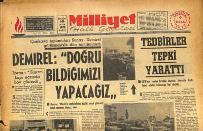 Milliyet Halk Gazetesi 9 Ocak 1971 - Çankaya Toplantıları Sunay- Demirel Görüşmesiyle Dün Tamamlandı GZ86499 - 1