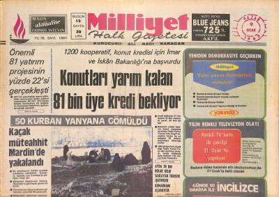 Milliyet Halk Gazetesi 9 Ocak 1983 - Yaşar Doğu Ölümünün 22. Yıldönümünde Anıldı - Konutları Yarım Kalan 81 Bin İye Kredi Bekliyor GZ126809 - 1