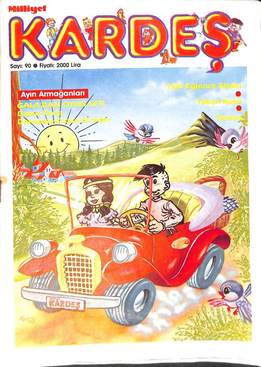 Milliyet Kardeş Dergisi Eylül 1989 Sayı: 90 - Tipi Tip Karikatür - Süper Pembo Sakız Reklamı NDR99349 - 1