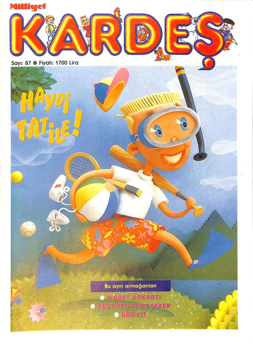 Milliyet Kardeş Dergisi Haziran 1989 Sayı: 87 - Kent Şeker Reklamı (Topi Top - Bonibon - Jelibon) NDR99348 - 1