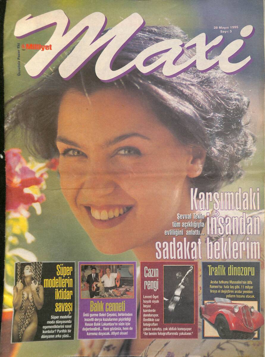 Milliyet Maxi Dergisi 28 Mayıs 1995 Sayı: 5 - Cazın Rengi Levent Öget - Şevval Tekin 