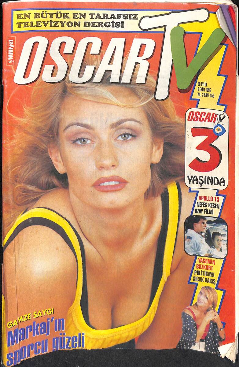 Milliyet Oscar Tv 30 Eylül - 8 Ekim 1995 Sayı:158 - Apollo 13 - Yasemin Bozkurt - Gamze Saygı NDR90542 - 1