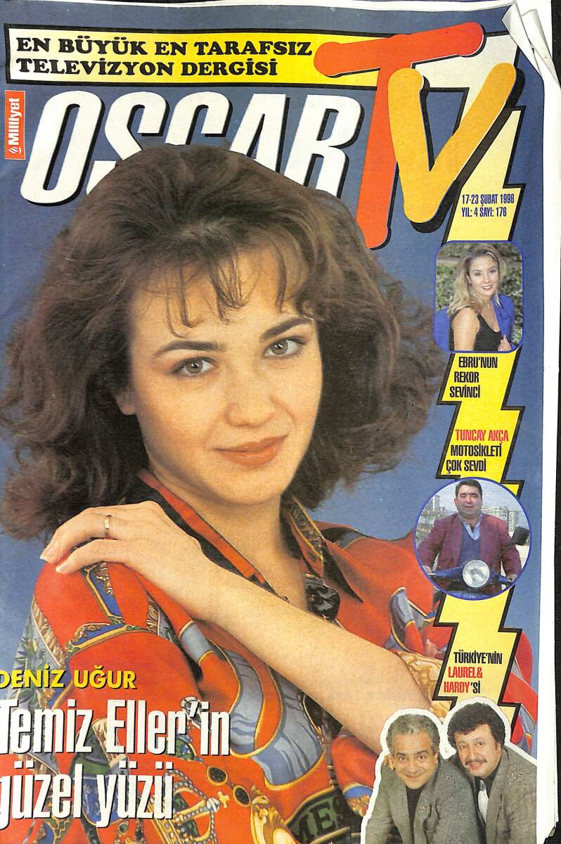 Milliyet Oscar Tv Dergisi - 17 - 23 Şubat 1996 Sayı: 176 - Hülya Avşar - Deniz Uğur - Zeki Alasya - Metin Akpınar NDR89129 - 1