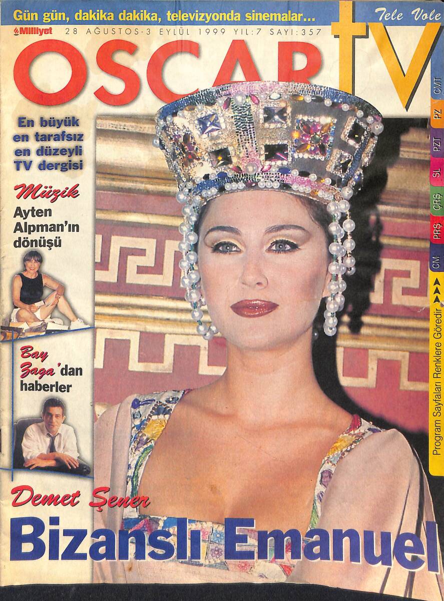 Milliyet Oscar TV Dergisi 28 Ağustos-3 Eylül 1999 Sayı : 357 - Demet Şener Bizanslı Emanuel NDR91451 - 1