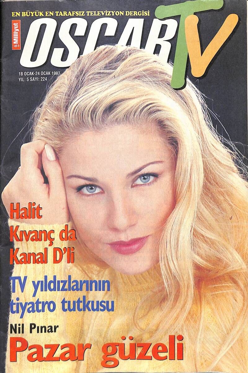 Milliyet Oscar TV Magazin Dergisi 18 Ocak-24 Ocak 1997 - Halit Kıvanç da Kanal D'li - Nil Pınar Pazar Güzeli NDR89018 - 1