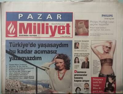 Milliyet Pazar Gazetesi 11 Mayıs 2003 Aşkın Nur Yengi Ne İstediğimi Hep Bildim Ve Bu Yolda Gereken Esnekliği Gösterdim -GZ37538 - 1