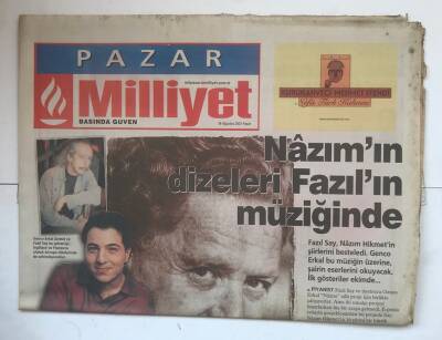 Milliyet Pazar Gazetesi 19 Ağustos 2001 - Nazımın Dizeleri Fazılın Müziğinde GZ7370 - 1