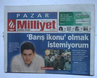 Milliyet Pazar Gazetesi 2 Şubat 2003 - Mehmet Ali Alabora Barış İkonu Olmak İstemiyorum GZ8622 - 1