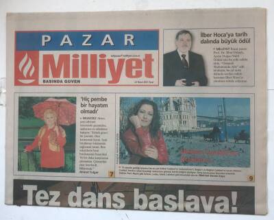 Milliyet Pazar Gazetesi 22 Nisan 2001 - İlber Hocaya Tarih Dalında Büyük Ödül GZ8066 - 1