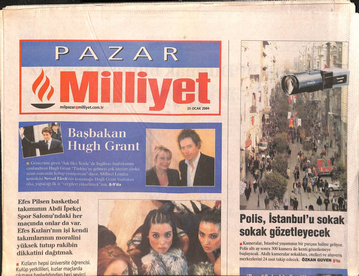 Milliyet Pazar Gazetesi 25 Ocak 2004 - Türkiye'de Hakemler Futbolun Erol Taş'ıdır - Polis İstanbul'u Sokak Sokak Gözetleyecek GZ2944 - 1