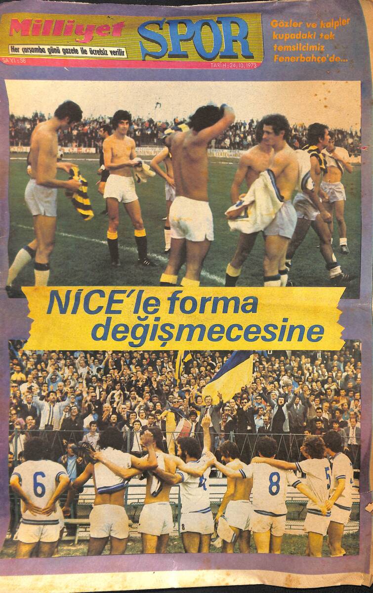 Milliyet Spor Dergisi 24 Ekim 1973 Sayı: 58 NDR93786 - 1