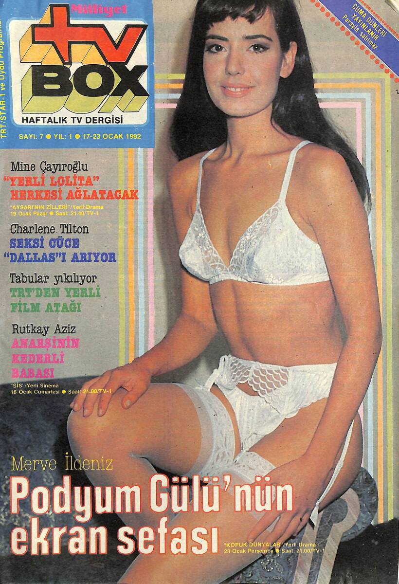 Milliyet TV Box Haftalık TV Dergisi Sayı: 7 / 17-23 Ocak 1992 - Merve İldeniz Podyum Gülü'nün Ekran Sefası NDR89128 - 1