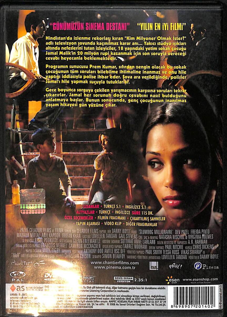 Milyoner - Slumdog Millionaire DVD Film (İkinci El) DVD2795 - 2