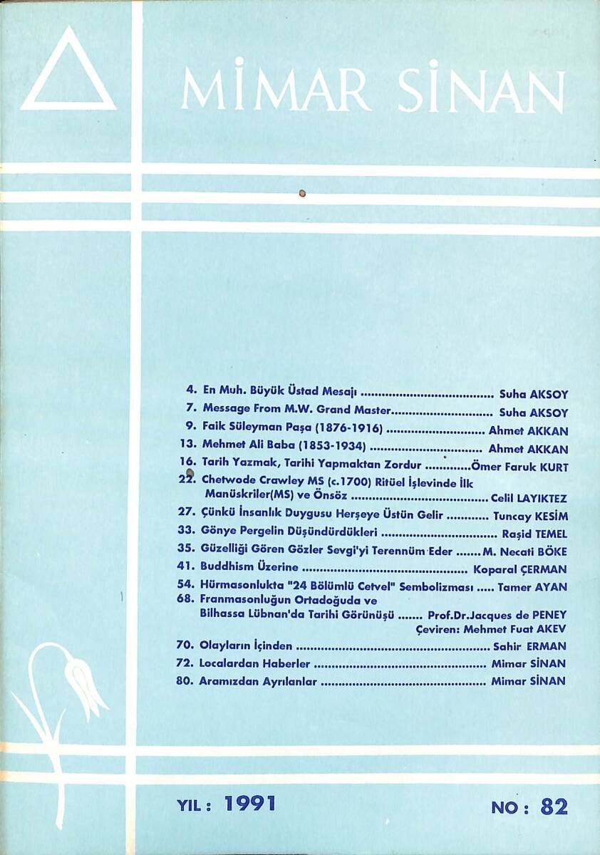 Mimar Sinan Dergisi YIL: 1991 SAYI: 82 NDR94038 - 1