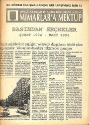 Mimarlara Mektup Basından Seçmeler Şubat 1994-Mart 1996 DRG399 - Gökçekoleksiyon