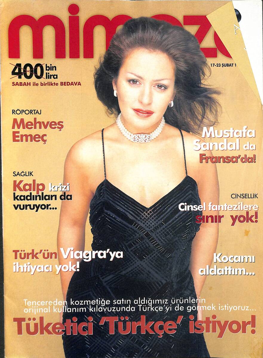 Mimoza Kadın Dergisi 17-23 Şubat 1999 Sayı : 70 - Mustafa Sandal da Fransa'da NDR89190 - 1