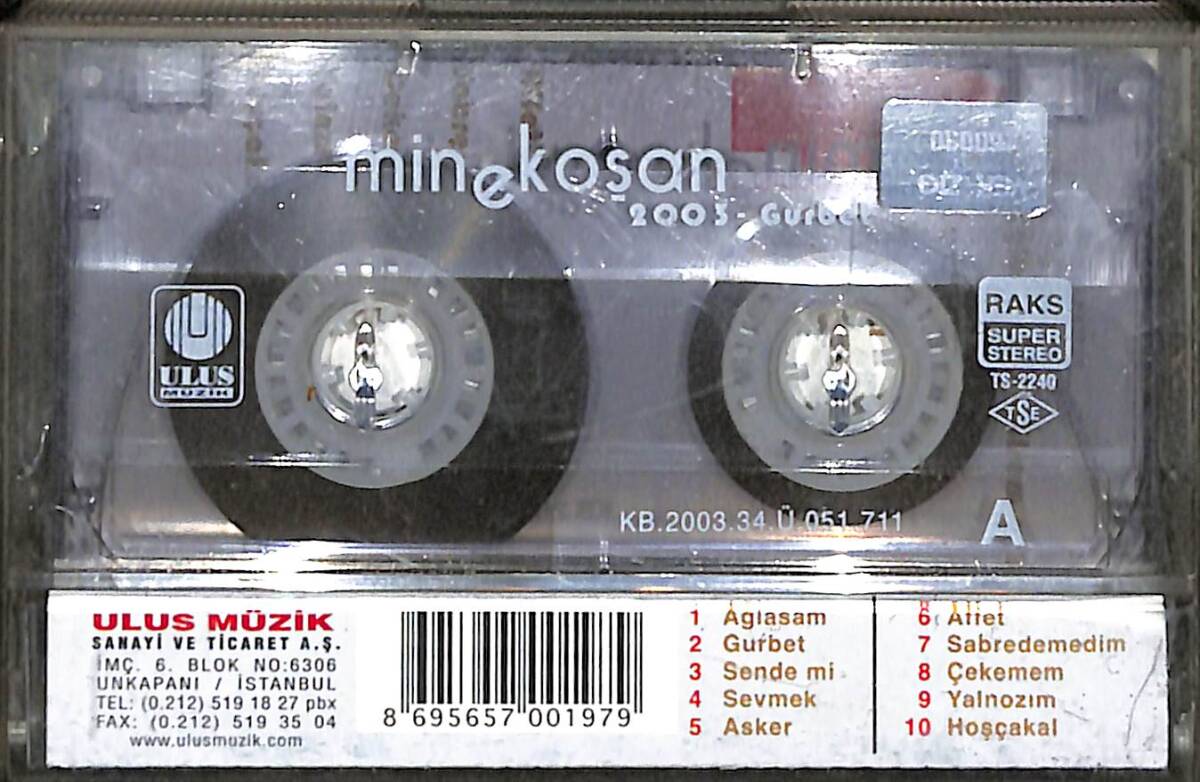 Mine Koşan 2003 – Gurbet Orijinal Kaset (İkinci El) * Ulus Müzik - 2003 * KST30182 - 2