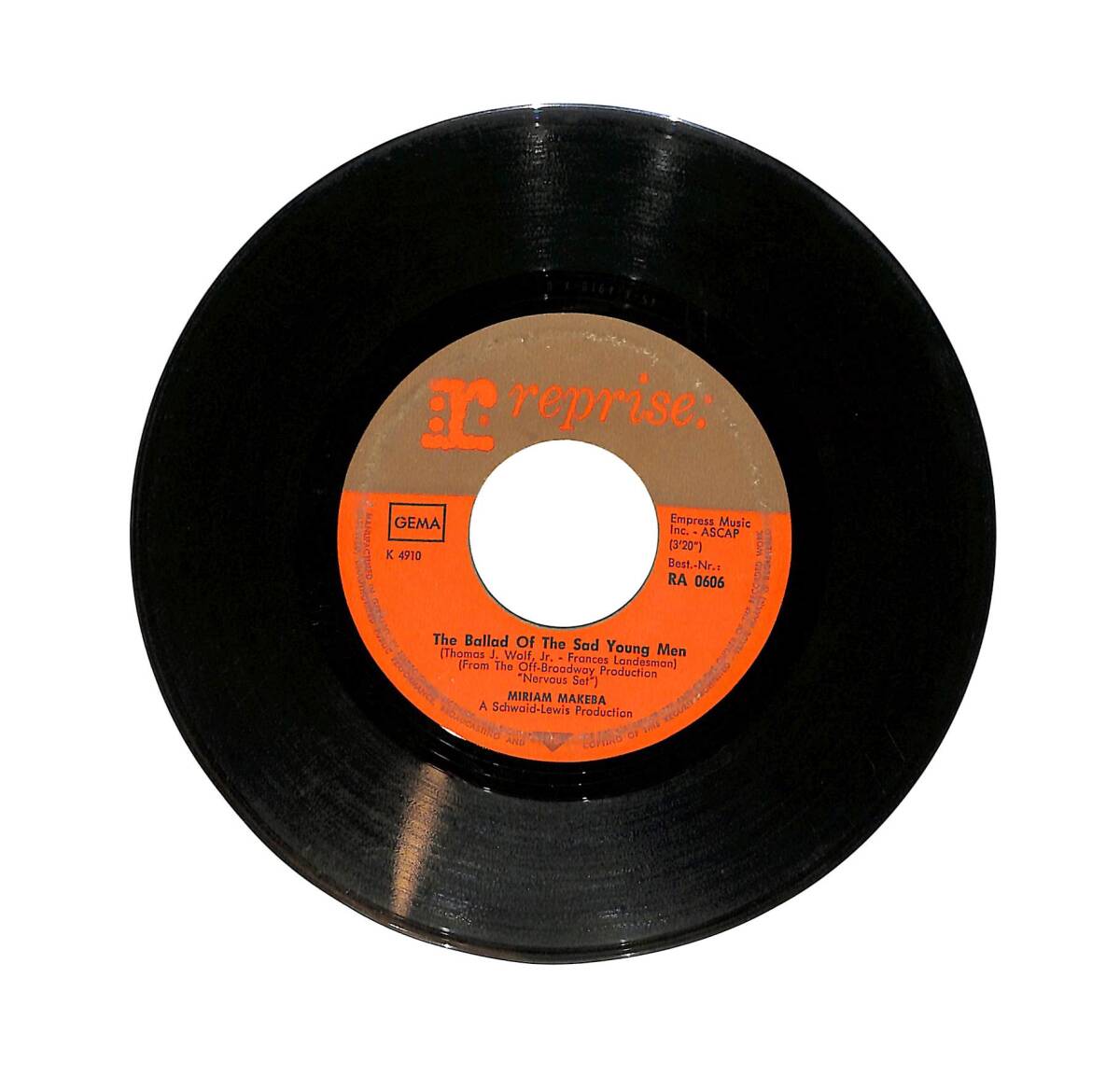 Miriam Makeba - Pata Pata / The Ballad Of The Sad Young Men PLAK (10/6.5) PLK25770 - 2