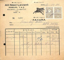 Mobiloil Ali Naci Levent Silifke Çamdüzü Damga Pullu Fatura EFM(N)10863 - Gökçekoleksiyon