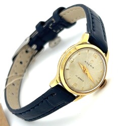 MOERIS Altın Kaplama Kurmalı Bayan Kol Saati EBY318 - Gökçekoleksiyon