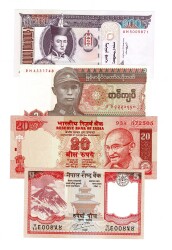 Moğolistan/Burma/Hindistan/Nepal Yabancı Kağıt Para Lotu ÇİL YKP8434 - 3