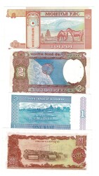 Moğolistan/Hindistan/Myanmar/Laos Yabancı Kağıt Para Lotu ÇİL YKP8332 - 2