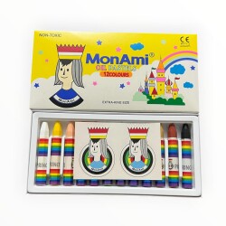 Monami 12 Renkli Yağlı Pastel Boya Seti AOB8875 - Gökçekoleksiyon
