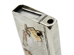 Motifi Altın İşlemeli Damgalı Rus Yapımı Gümüş Tütün Tabakası AOB1060 - 4