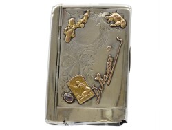 Rus Yapımı 84 Damgalı Altın Motifli Savatlı Gümüş Tütün Tabakası – Antika, Büyük Boy (203.90 gr) AOB1060 - Gökçekoleksiyon