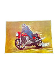 Motosiklet Çizimi (Yalçın) Ultra Dev Boy Kartpostal (50X70 cm) KRT23752 - Gökçekoleksiyon