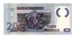 Mozambik 20 Meticais 2011 Polimer ÇİL YKP8456 - 2