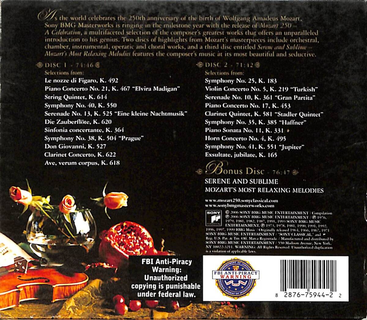 Mozart 250: A Celebration CD (İkinci El) CD5300 - 2