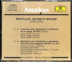 Mozart - Concerto per clarinetto KV622 - KV581 - Amadeus CD (İkinci El) CD5551 - 2