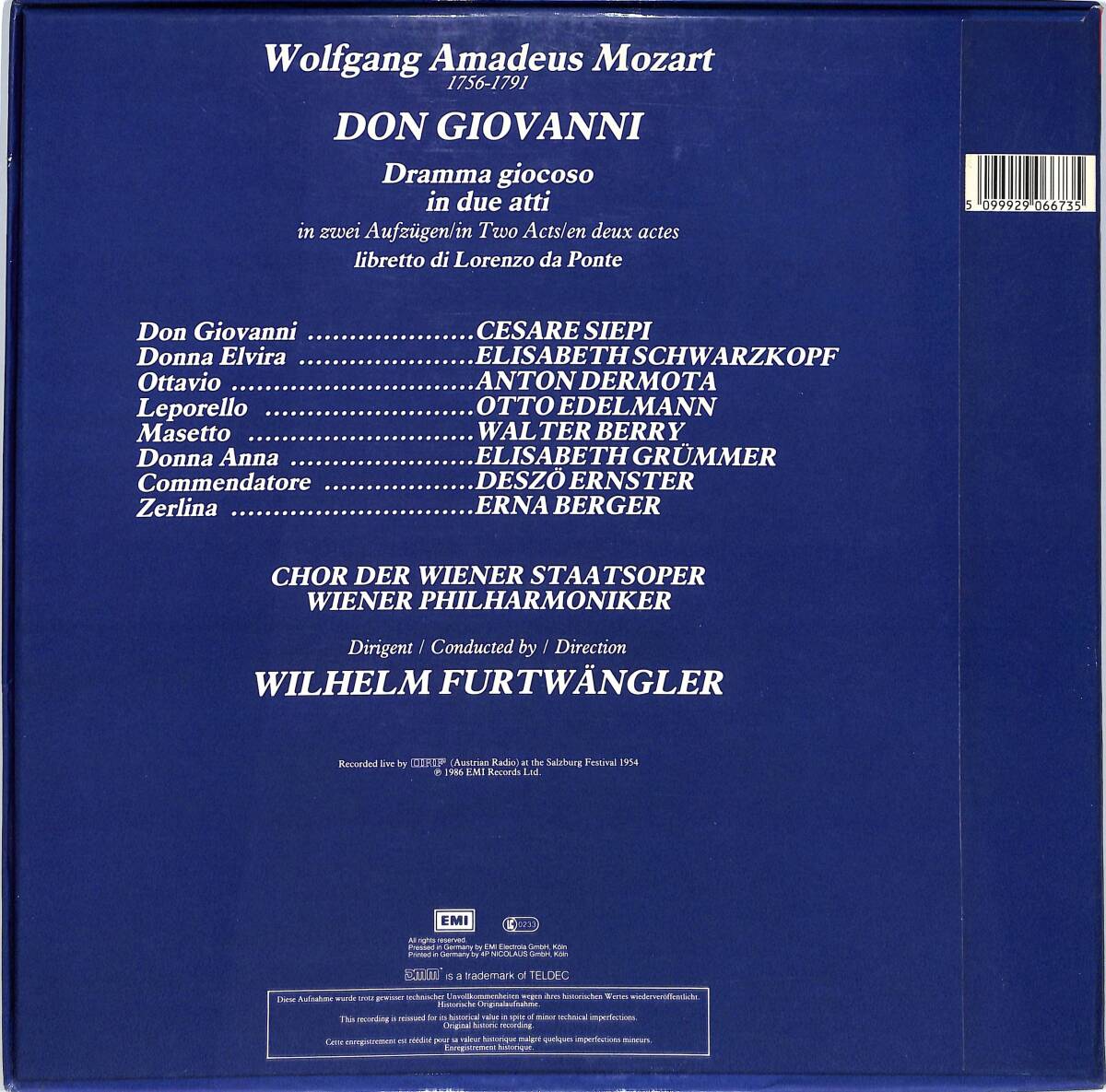 Mozart Don Giovanni - Cesare Siepi (Almanya Baskı) 3 LP PLAK (10/8.5) PLK25961 - 2