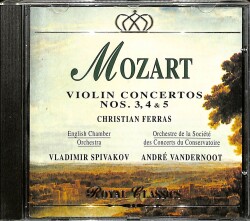 Mozart - Orchestre Du Conservatoire de Paris, André Vandernoot - Violin Concertos Nos. 3-4-5 CD (İkinci El) CD4626 - 1
