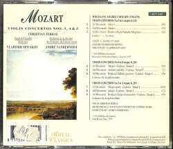 Mozart - Orchestre Du Conservatoire de Paris, André Vandernoot - Violin Concertos Nos. 3-4-5 CD (İkinci El) CD4626 - 2
