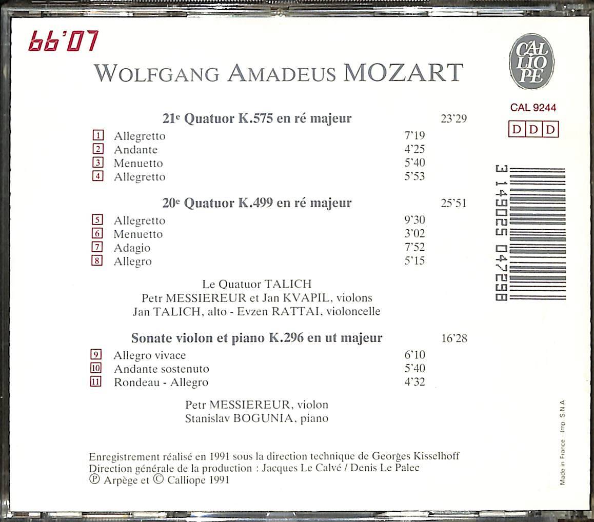 Mozart - Quatuors Nos. 20 & 21 CD (İkinci El) CD5050 - 2