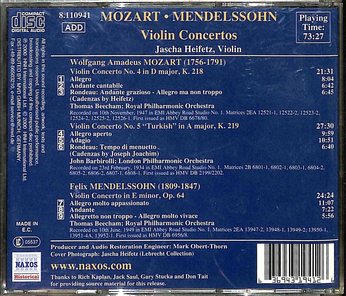 Mozart: Violin Concertos 4 & 5 - Mendelssohn: Violin Concerto CD (İkinci El) CD4015 - 2