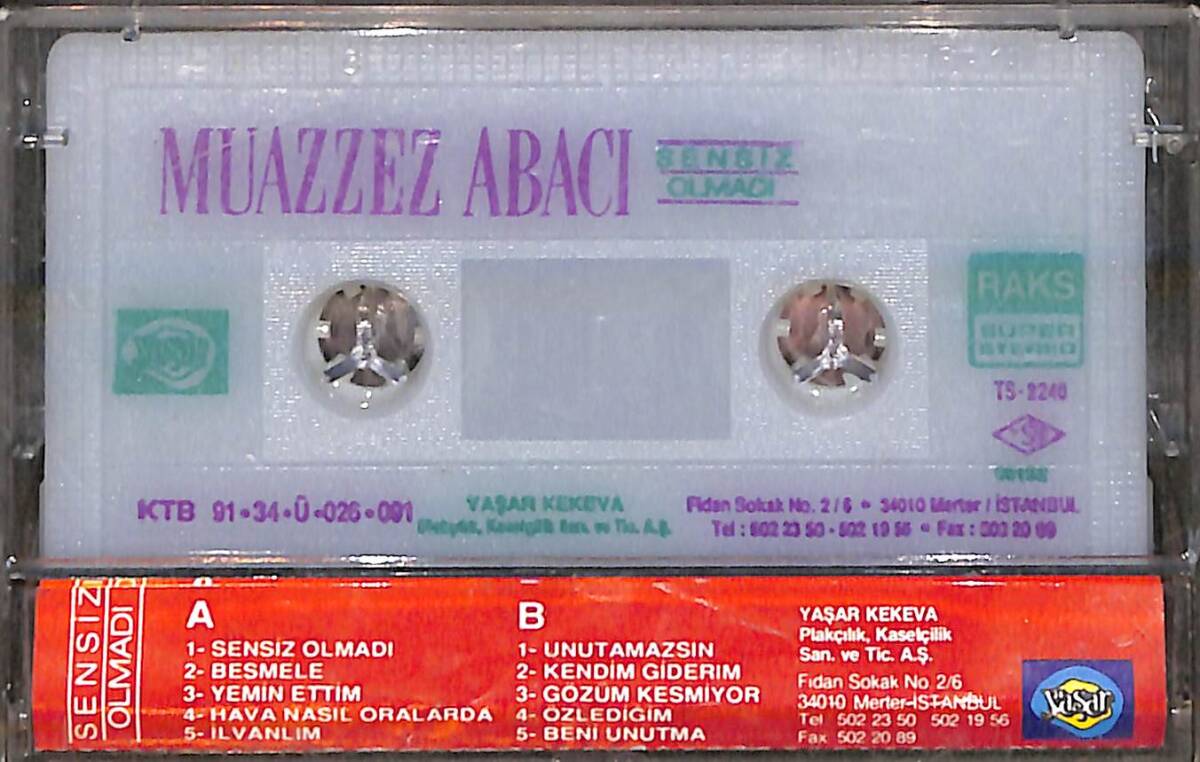 Muazzez Abacı - Sensiz Olmadı Kaset (İkinci El) KST27895 - 2