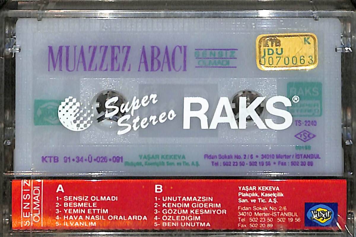 Muazzez Abacı - Sensiz Olmadı Kaset (Sıfır) KST26732 - 2