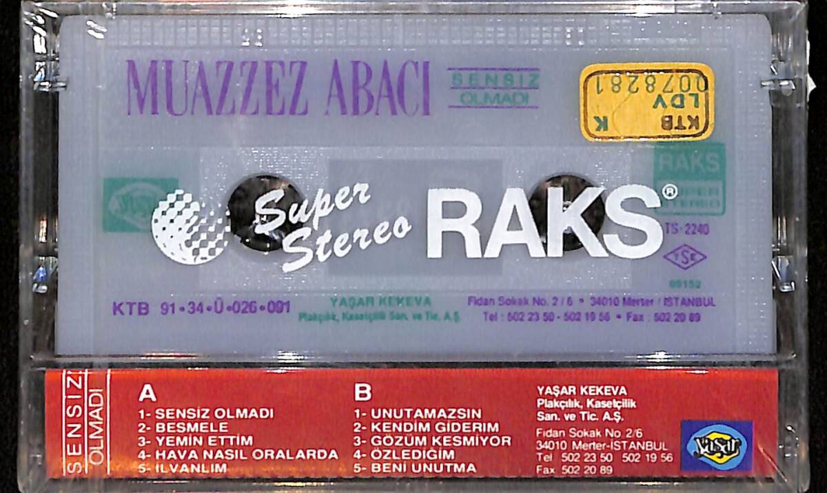 Muazzez Abacı - Sensiz Olmadı Kaset (Sıfır) KST28586 - 2