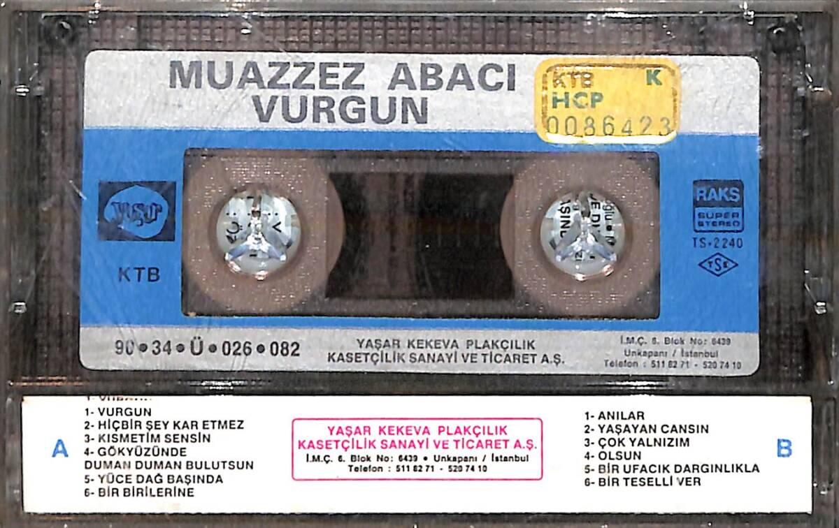Muazzez Abacı - Vurgun Kaset (Sarı Bandrol - İkinci El) KST27899 - 2