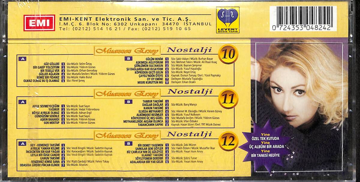 Muazzez Ersoy – Nostalji 10-11-12 Orijinal Kaset (Sıfır) *Levent Müzik Yapım - 2000* KST29877 - 2