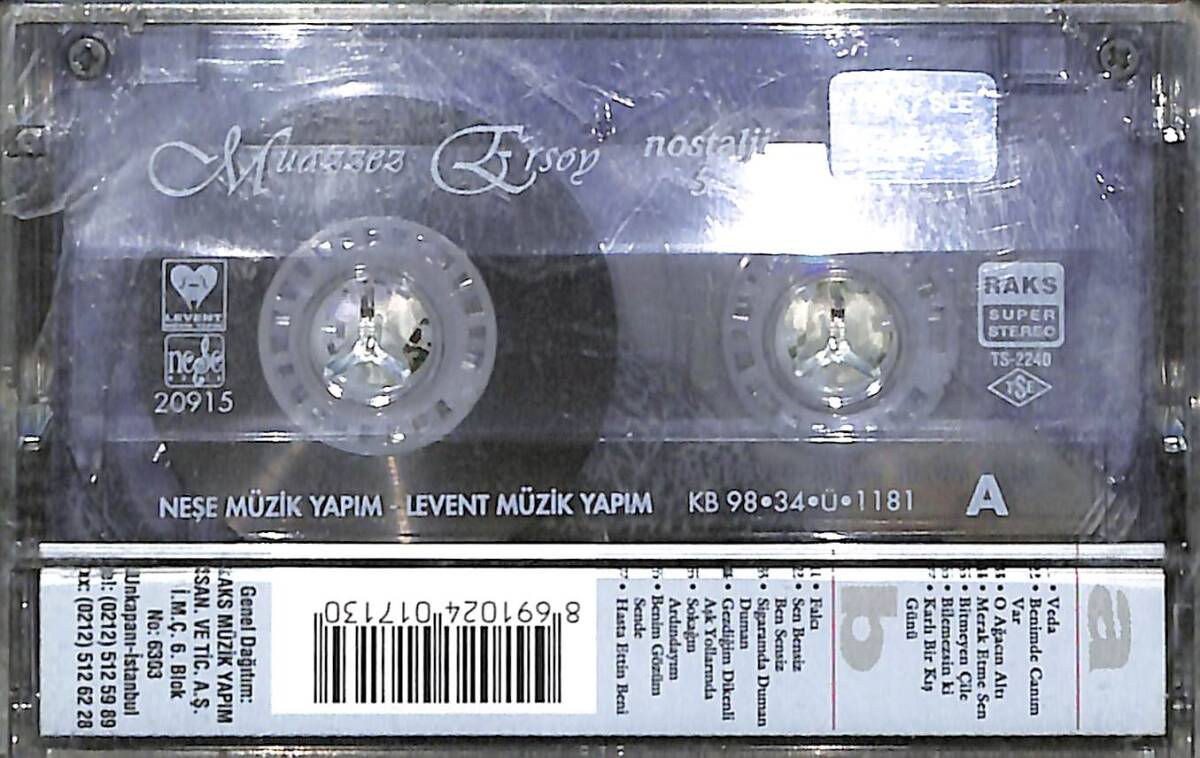 Muazzez Ersoy – Nostalji 5 Orijinal Kaset (sıfır) * Neşe Müzik - 1998 * KST30317 - 2